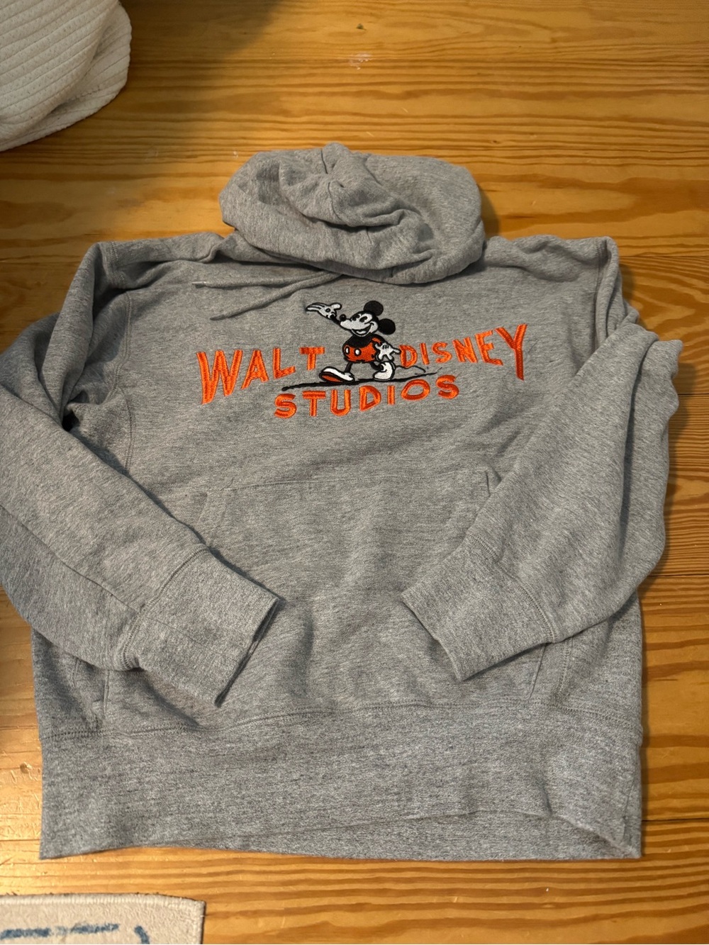 Disney Gray Walt Disney Studios Hoodie with Mickey Embroidery